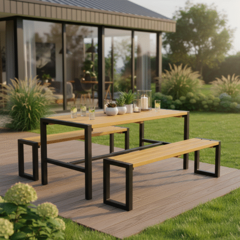 Feaston Set 180 × 70 – Garden Furniture Set |Solid Pine Outdoor Table & Benches | Free Delivery