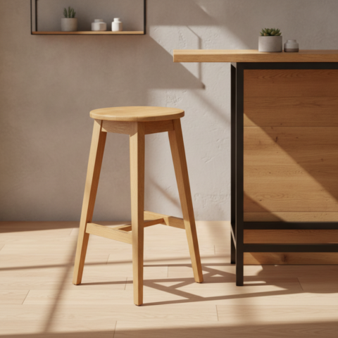 Tima Oak Stool 69 cm – Minimalist Solid Wood Seating for Kitchen, Dining & Home Bar | Free Delivery