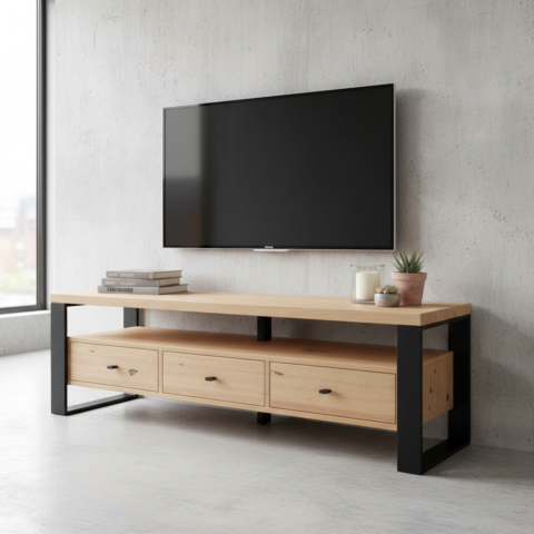 Nordline Loft RTV – Solid Oak Loft TV Cabinet | Customization | Multiple Sizes | Free Delivery