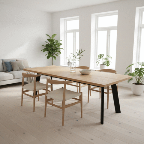 Forge Loft Extend – Extendable Solid Oak Loft Dining Table | 8 Sizes | Customizable | Free Delivery